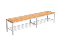 Garderobenbank mit Schuhrost 200 cm grau
