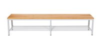 Garderobenbank mit Schuhrost 200 cm grau