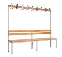 Garderobenbank einseitig 200 cm grau