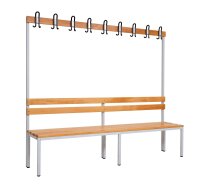 Garderobenbank einseitig 200 cm grau