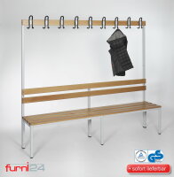 Garderobenbank einseitig 200 cm grau