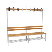 Umkleidebank Sitzbank einseitig mit Garderobenhaken und...