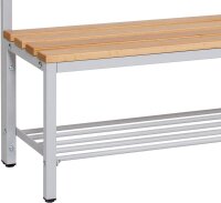Garderobenbank einseitig mit Schuhrost 100 cm grau