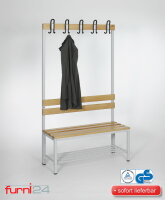 Garderobenbank einseitig mit Schuhrost 100 cm grau