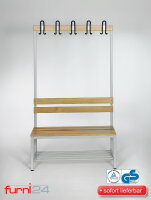 Garderobenbank einseitig mit Schuhrost 100 cm grau