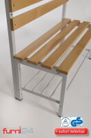Garderobenbank einseitig mit Schuhrost 100 cm grau