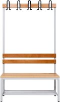 Garderobenbank einseitig mit Schuhrost 100 cm grau