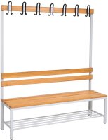 Garderobenbank einseitig mit Schuhrost 150 cm grau
