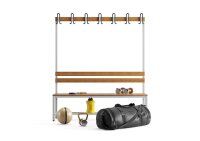 Garderobenbank einseitig mit Schuhrost 150 cm grau