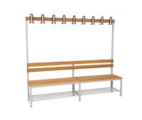 Garderobenbank einseitig mit Schuhrost 200 cm grau