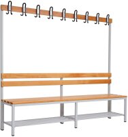 Garderobenbank einseitig mit Schuhrost 200 cm grau