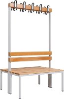Garderobenbank doppelseitig 100 cm grau