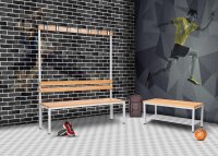 Garderobenbank doppelseitig 100 cm grau