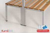 Garderobenbank doppelseitig 150 cm grau