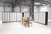 Garderobenbank doppelseitig 150 cm grau