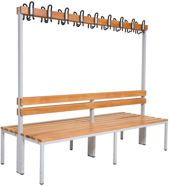 Garderobenbank doppelseitig 200 cm grau