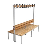 Garderobenbank doppelseitig 200 cm grau