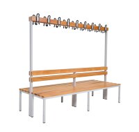 Garderobenbank doppelseitig 200 cm grau