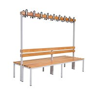 Garderobenbank doppelseitig 200 cm grau