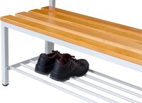 Garderobenbank doppelseitig mit Schuhrost 100 cm grau