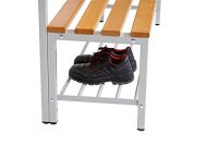 Garderobenbank doppelseitig mit Schuhrost 100 cm grau
