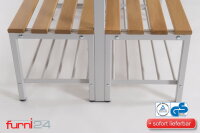 Garderobenbank doppelseitig mit Schuhrost 100 cm grau