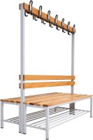 Garderobenbank doppelseitig mit Schuhrost 100 cm grau