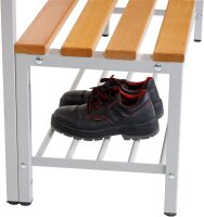 Garderobenbank doppelseitig mit Schuhrost 100 cm grau