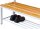 Garderobenbank doppelseitig mit Schuhrost 100 cm grau