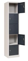 Schließfachschrank grau/anthrazit 5-türig