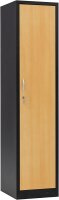 Garderobenschrank 1-türig schwarz/Buche Dekor