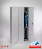 Garderobenschrank 3-türig grau