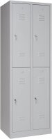 Garderobenschrank 4- türig grau
