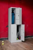 Garderobenschrank 4- türig grau