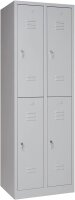 Garderobenschrank 4- türig grau