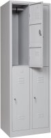 Garderobenschrank 4- türig grau