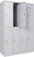 Garderobenschrank 8- türig grau