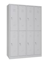 Garderobenschrank 8- türig grau