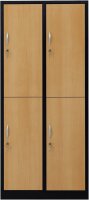 Garderobenschrank 4-türig schwarz/Buche Dekor