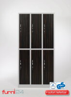 Garderobenschrank 6-türig weiß/wenge