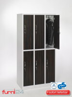 Garderobenschrank 6-türig weiß/wenge