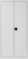 Furni24 Aktenschrank, fertig montiert, 195x120x42cm, Stahlflügeltürschrank Materialschrank, Abschließbarer Spind, Aktenschrank mit 5 Fächern, Werkzeugschrank, Mehrzweckschrank, Universalschrank, grau