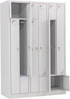 Z Garderobenschrank 6 Abteile grau