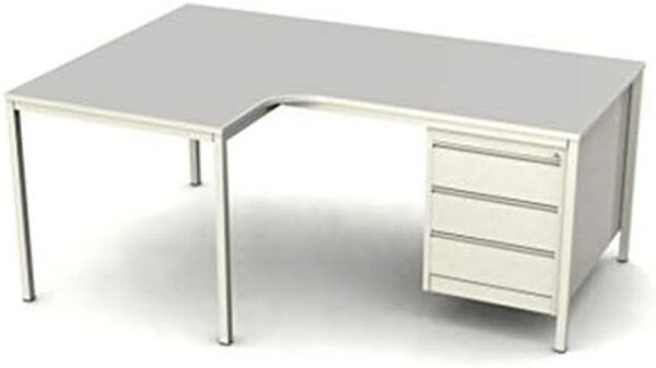 Winkelschreibtisch inkl. Unterbaucontainer, 180 cm x 120 cm x 75 cm, links gewinkelt