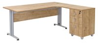 Winkelschreibtisch Dona, Saphir Eiche Dekor, 180 cm x 120...