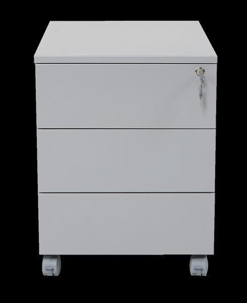 Rollcontainer, 3 Schübe, Farbe silber RAL 9006 pulverbeschichtet