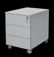 Rollcontainer, 3 Schübe, Farbe silber RAL 9006 pulverbeschichtet