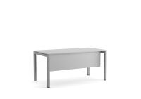 Schreibtisch Tetra, 160 x 80 x 75 cm, grau Dekor/silber RAL 9006