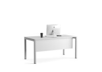 Schreibtisch Tetra, 160 x 80 x 75 cm, grau Dekor/silber RAL 9006