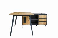 Schreibtisch Shift, 160 cm, inkl. Anbau rechts o. links montierbar, Saphir Eiche Dekor/Anthrazit